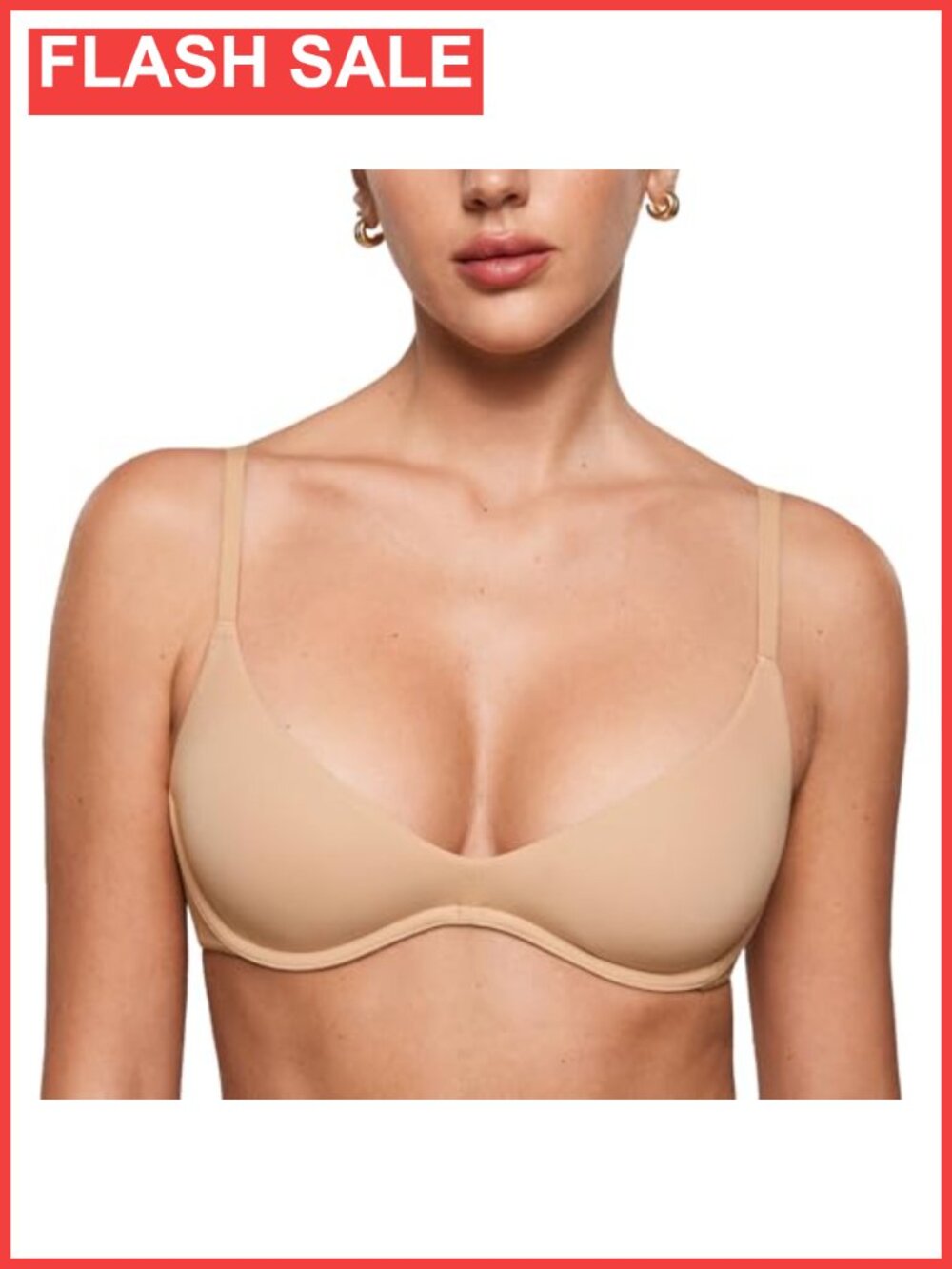 Unlined Balconette Bra Plunge Underwire Plush Support Adjustable U-Back